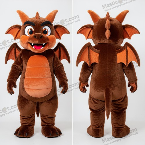 Mjukbrun imponerande gargoyle maskot - Vattenkastare - MASTICOT_28145 - Masticot.com