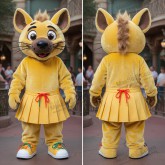 Lemon geel speelse hyena mascotte - Hyena - MASTICOT_28197 - Masticot.com