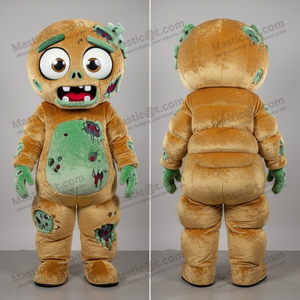 Golden broad shouldered zombie mascot - Masticot.com