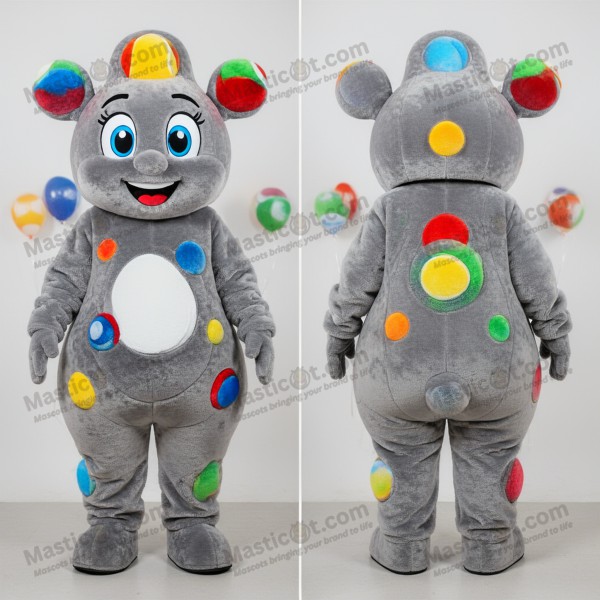 Mascotte de Jongleur Gris Ardoise (Costume Doux) -