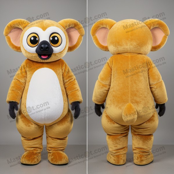 Elegantní zlatě skvrnitá maskotka lemura ayeaye -
