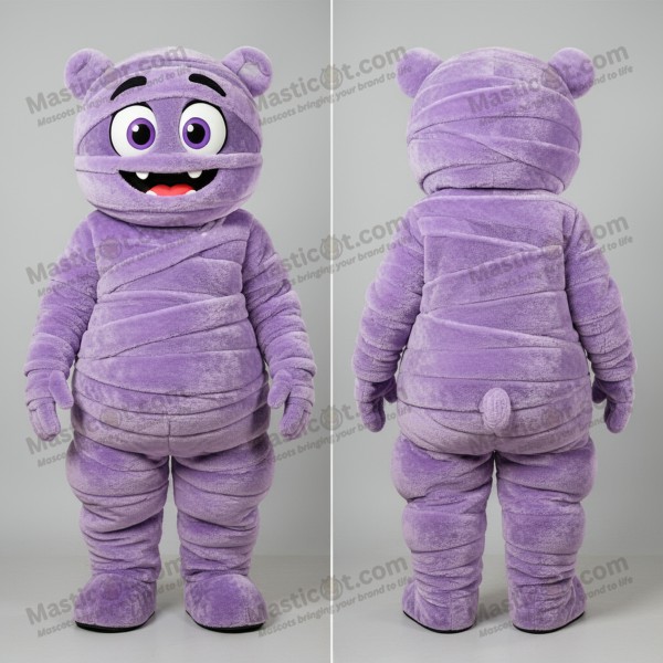 Lavender plush wrapped mummy mascot - Masticot.com