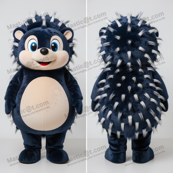 Navy Blue Grinning Porcupine Mascot - Masticot.com