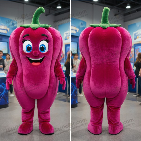 Magenta rounded pepper mascot - Masticot.com