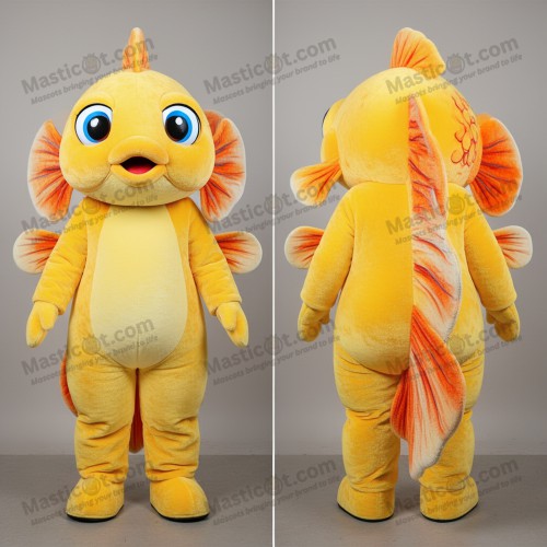 Vibrant Yellow Velvety Betta Fish Mascot - Masticot.com