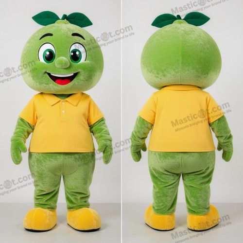 Limegrøn glad mandarin-maskot - Mandarin - MASTICOT_28522 - Masticot.com