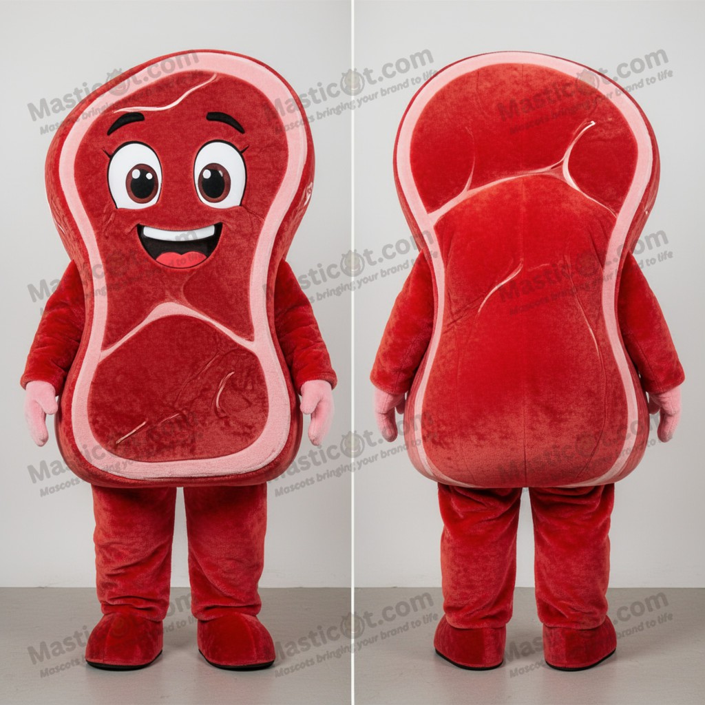 Navy velvety steak mascot - Masticot.com