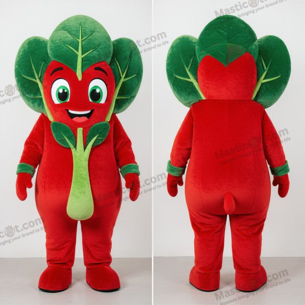 Spinazie mascotte in smaragdgroen bladmotief - Spinazie - MASTICOT_28535 - Masticot.com