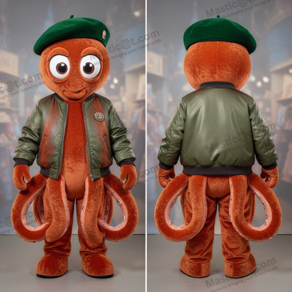 Rust oranžový kroužkovaný chobotničí maskot - Chobotnice - MASTICOT_28602 - Masticot.com