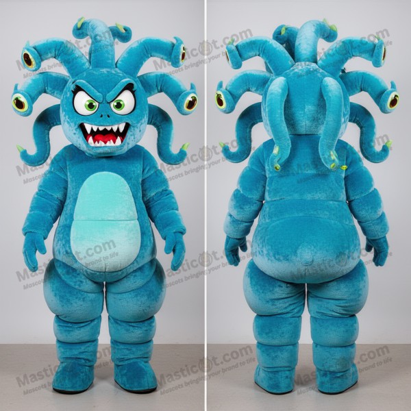 Mascotte Méduse veloutée cyan - Masticot.com