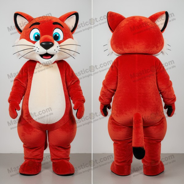 Velvet plush expressive mountain lion mascot - Masticot.com