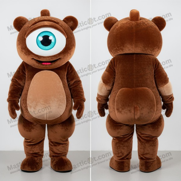 Brown fleece broad shouldered cyclops mascot - Masticot.com