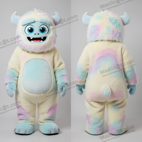 Nadýchaný maskot Yeti v krémově bílé barvě - Yeti - MASTICOT_28812 - Masticot.com