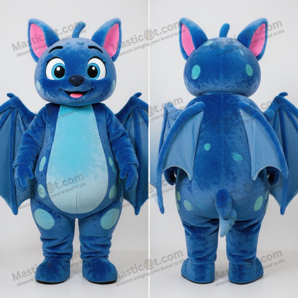 Velvety blue broad winged fruit bat mascot - Masticot.com