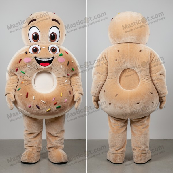 Mascota de bagels redonda color beige - Masticot.com