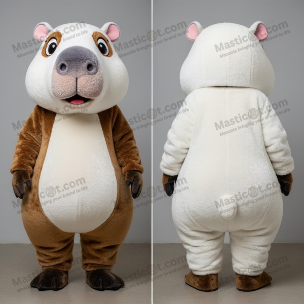 Velvety gray rounded capybara mascot - Masticot.com