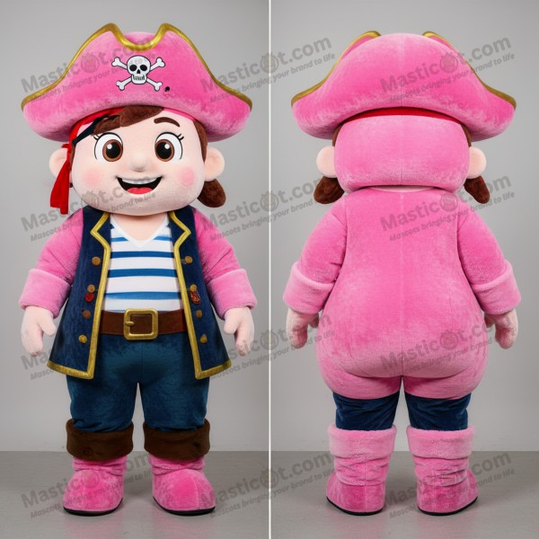 Pink Velvet Cartoon Pirate Mascot - Masticot.com
