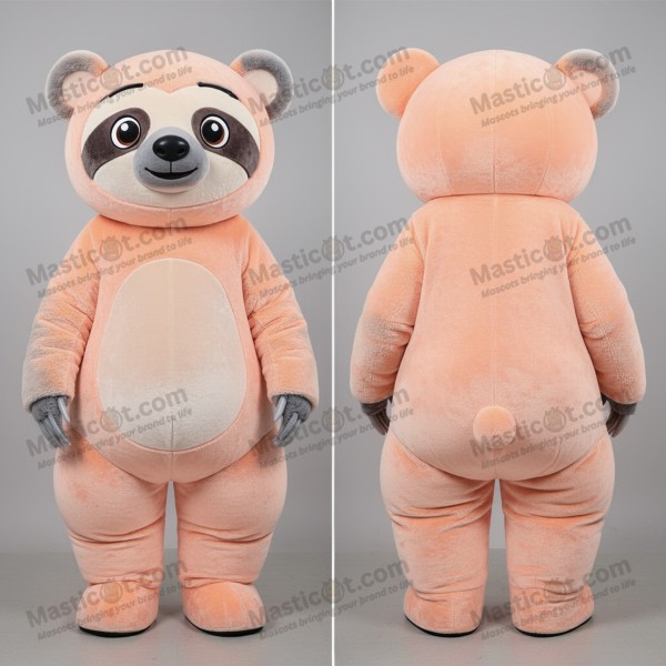 Ferskenfarget kveldsrobe Sloth Bear-maskot - Masticot.com