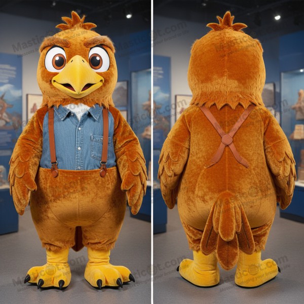 Rust orange velvety eagle mascot - Masticot.com