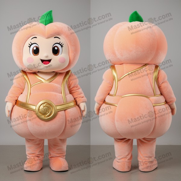 Peach cushioned treasure chest mascot - Masticot.com