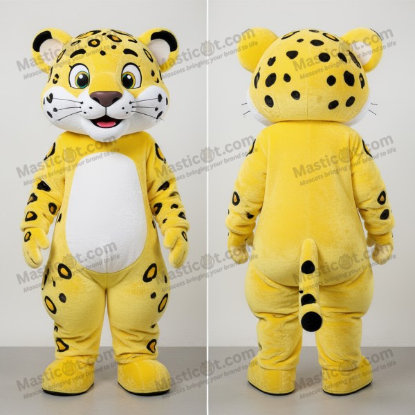 Lemon yellow rounded jaguar mascot - Masticot.com