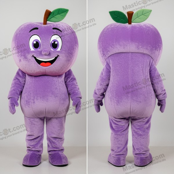 Mascote de Maçã Cartunesco com Almofadas em Lavanda - Maçã - MASTICOT_29252 - Masticot.com