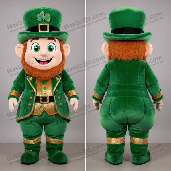 Emerald green playful leprechaun mascot - Masticot.com