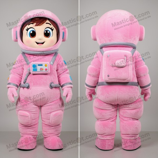 Pink shimmering astronaut mascot - Masticot.com