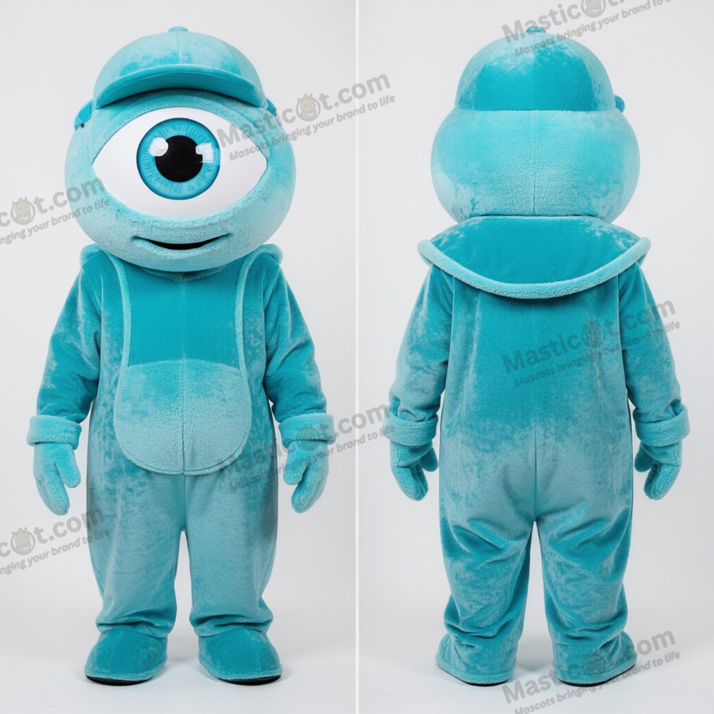 Cyan oversized eye cyclops mascot - Cyclops - MASTICOT_29364 - Masticot.com