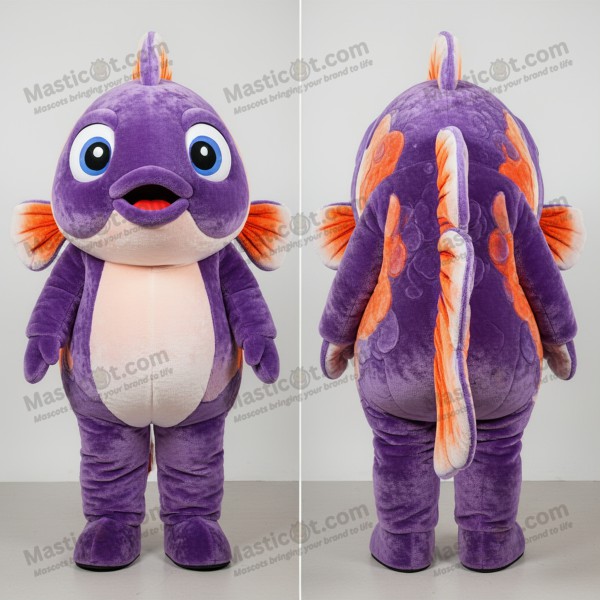 Purple expressive goldfish mascot - Masticot.com