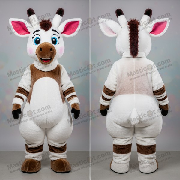 Velvety green draped okapi mascot - Masticot.com