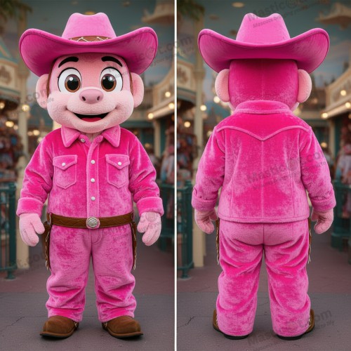 Rosa plysj cowboymaskot - Kowboy - MASTICOT_29442 - Masticot.com