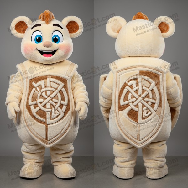 Cream celtic shield mascot - Masticot.com