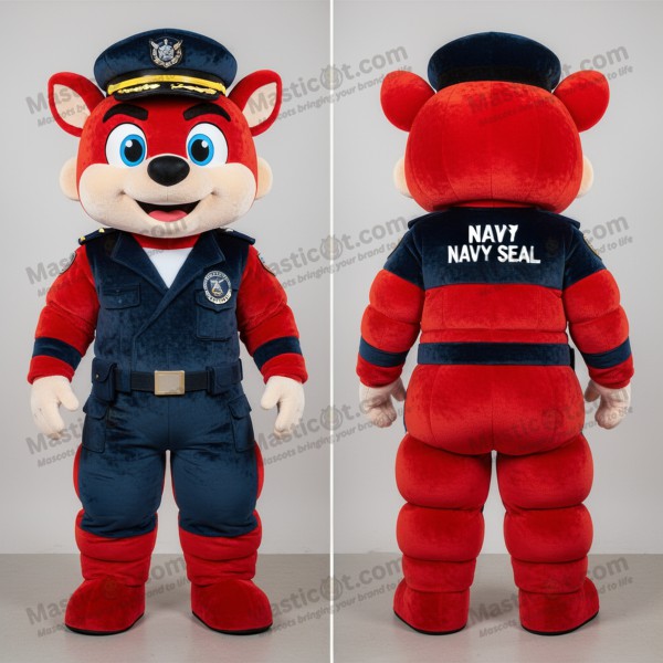 Velvet Red Cartoon Navy Seal Mascot - Masticot.com
