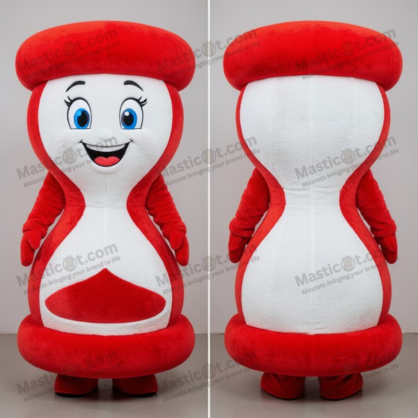 Crimson red rounded hourglass mascot - Masticot.com