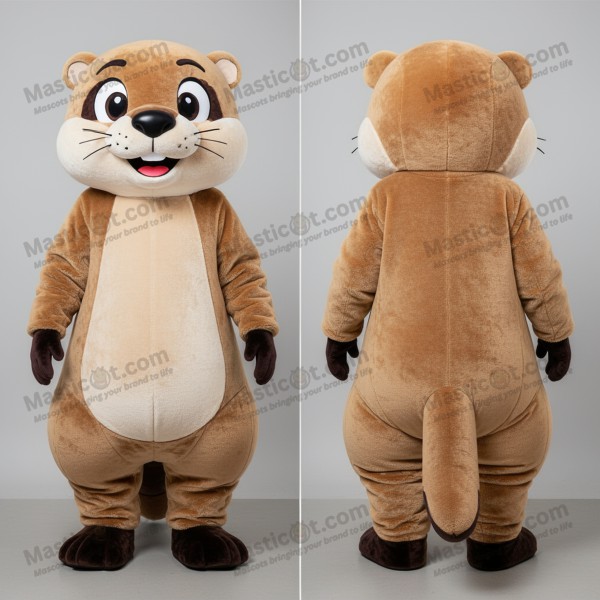 Tan velvety otter mascot - Masticot.com