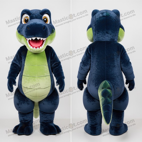Navy green broad shouldered allosaurus mascot - Masticot.com