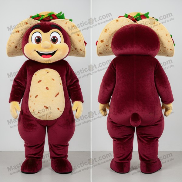 Maskot Fajitas v tmavě bordó barvě - Masticot.com