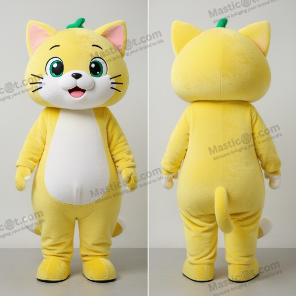 Lemon gul lekende katte-maskot - Katt - MASTICOT_29635 - Masticot.com