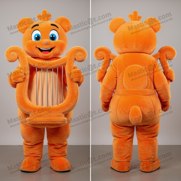 Rust orange expressive celtic harp mascot - Masticot.com