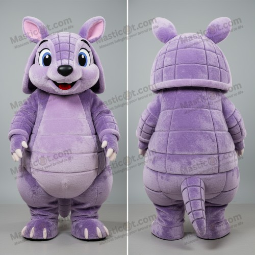 Lavender rounded armadillo mascot - Masticot.com