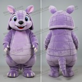 Lavender rounded armadillo mascot - Masticot.com