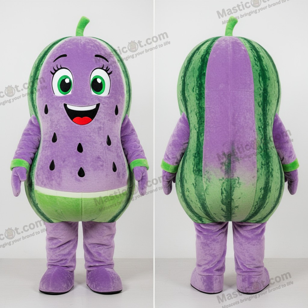 Mascotte pastèque ronde lavande - Pastèque - MASTICOT_29702 - Masticot.com