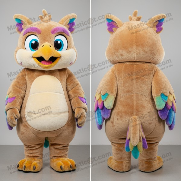 Tan fluffy harpy mascot - Masticot.com