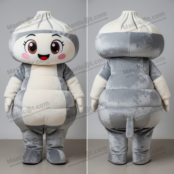 Silver rounded dim sum mascot - Masticot.com