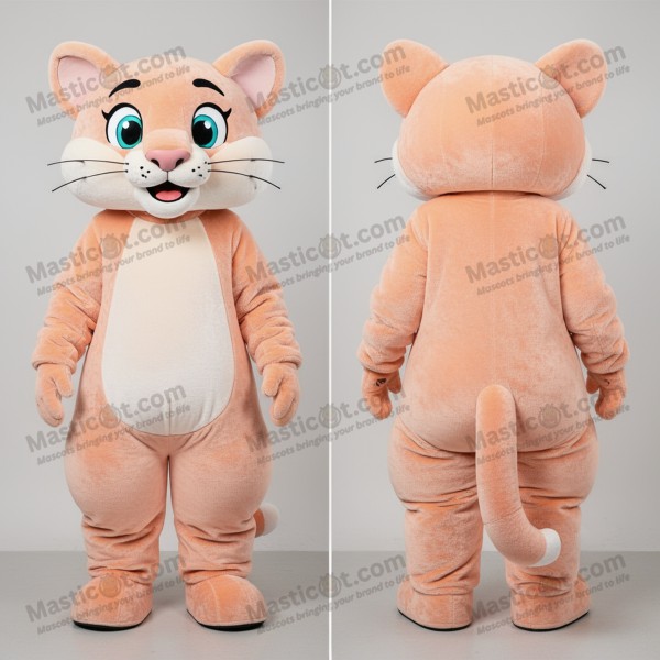 Peach soft mountain lion mascot - Masticot.com