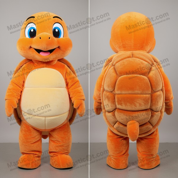 Velvety orange playful turtle mascot - Masticot.com