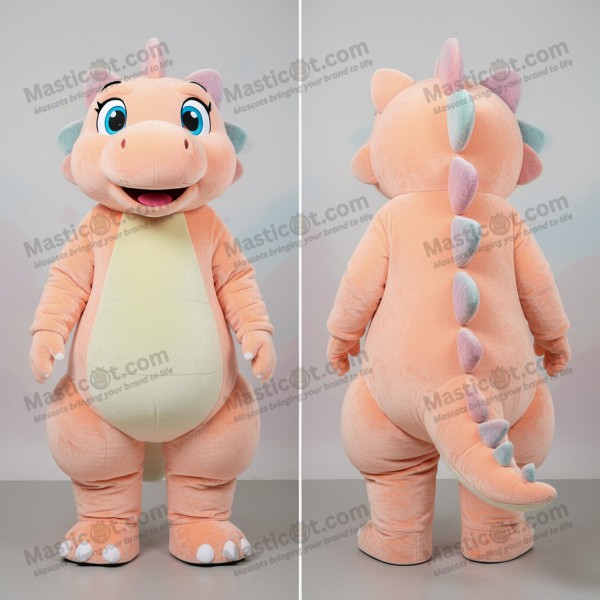 Peach soft scaled stegosaurus mascot - Masticot.com