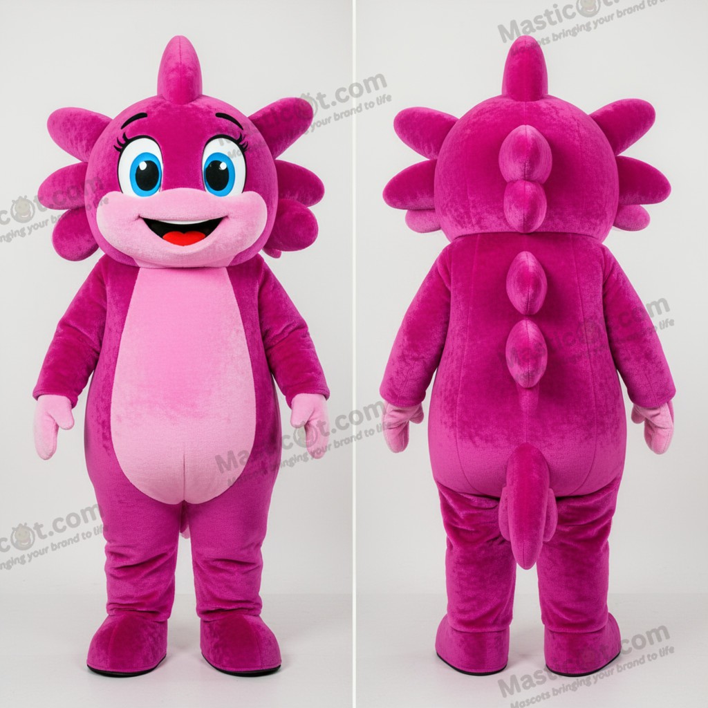 Magenta rounded ray mascot - Ray - MASTICOT_29932 - Masticot.com