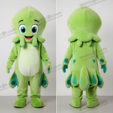 Mascotte Calamar Vert Citron Souriant - Calamar - MASTICOT_29955 - Masticot.com